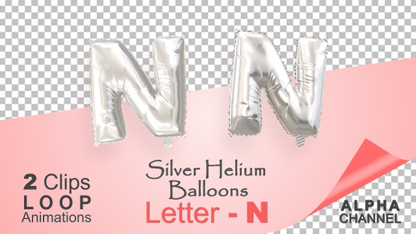 Silver Helium Balloons With Letter – N