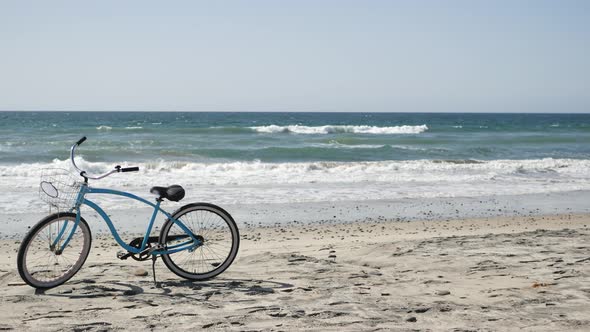 Bicycle Cruiser Bike By Ocean Beach California Coast USA