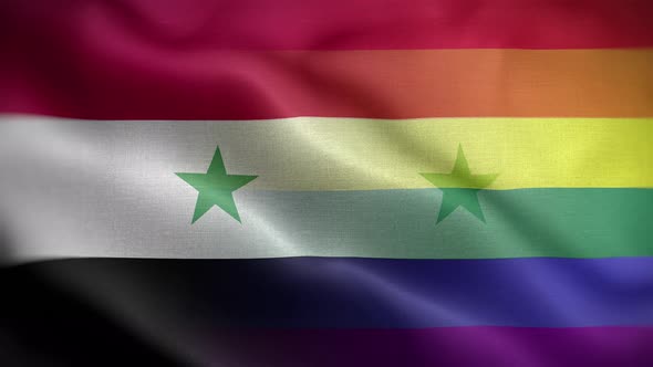 LGBT Syria Flag Loop Background 4K