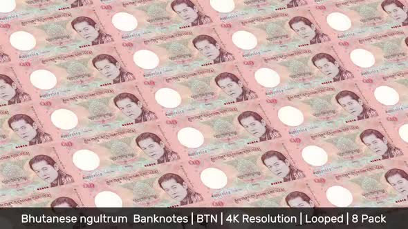 Bhutan Banknotes Money / Bhutanese ngultrum  / Currency Nu. / BTN/ | 8 Pack | - 4K alt