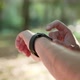 Males Hand Uses of Wearable Smart Watch at Outdoor - VideoHive Item for Sale