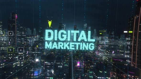 Digital Abstract Smart City Digital Marketing Title