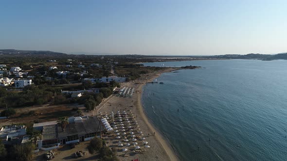 Village of Chora on the island of Naxos in the Cyclades in Greece aerial view alt