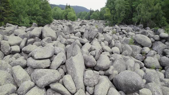 Drone Shot of Stone River Natural Wonder in Vitosha Mountain Bulgaria alt