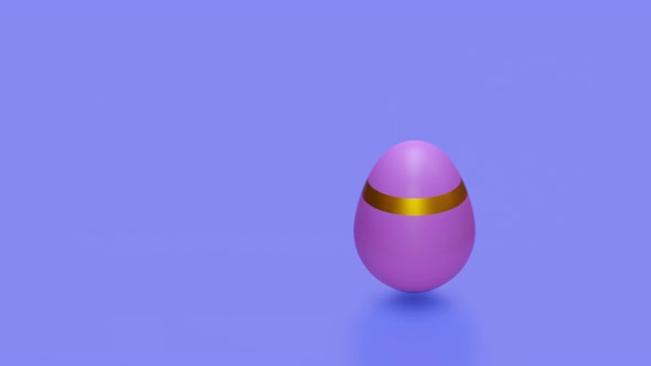 Happy Easter Pink-colored eggs. Seamless animation of Easter eggs on violet background.