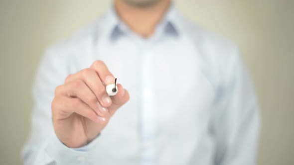 Mentor, Businessman Writing on Transparent Screen alt