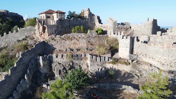 Alanya Castle - Alanya Kalesi Aerial View. Turkey alt