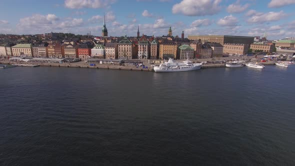 Stockholm city aerial flight