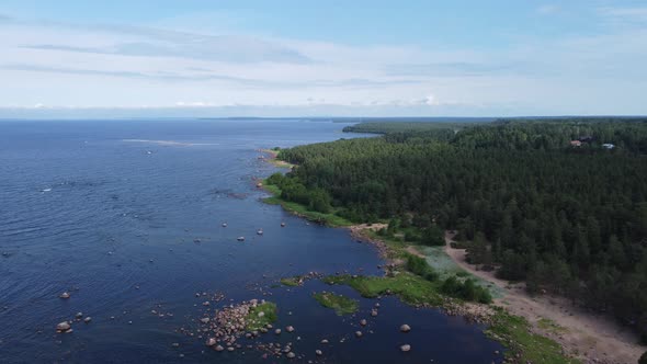 Aerial Video From a Drone Over the Coast alt