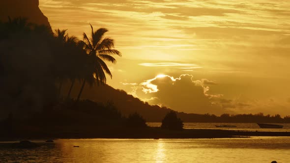 Warm Glow of the Sundown Video Footage Along the Ocean alt