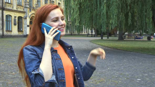 Girl Talking on Phone Smiling and Laughing