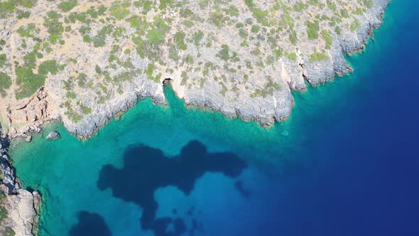 Aerial View of Kalydon Island, Crete, Greece