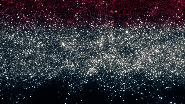 Yemen Flag With Abstract Particles