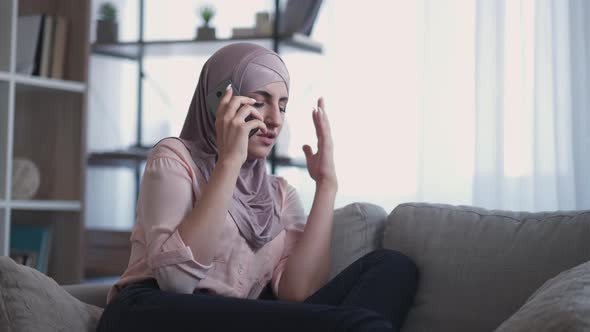 Frustrating Call Phone Arguing Upset Woman Home alt