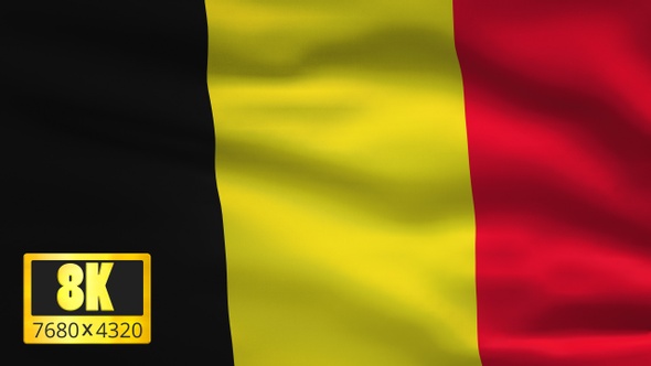 8K Belgium Windy Flag Background alt