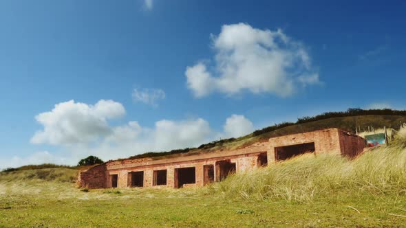 Atlantic wall strongpoint living quarters Terschelling island timlapse ZOOM IN alt