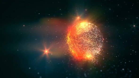 Space Particle Sphere Moving Background