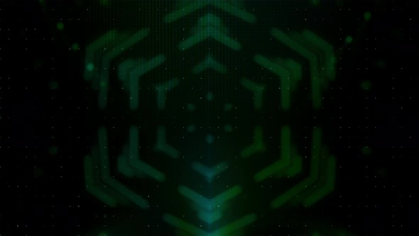 Futuristic Abstract Green Arcade Blockchain HUD Gaming Cyberspace Template Background Loop