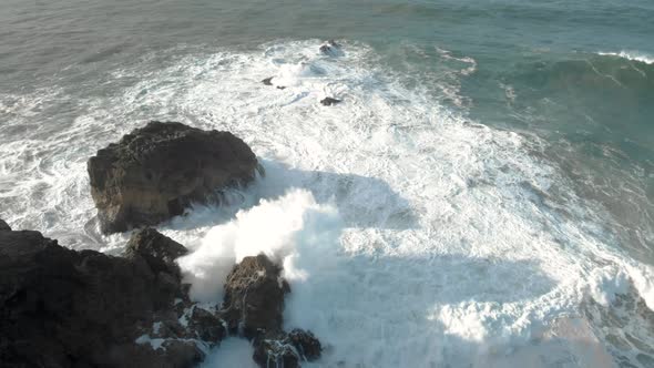 Big Waves Hitting Rocks
