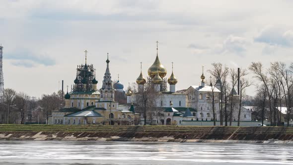 Resurrection Cathedral of the Resurrection male monastery in Uglich, Russia.