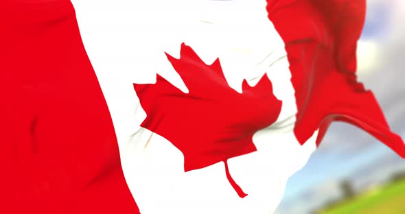 Realistic Canada Flag Close Up 4K Loop alt