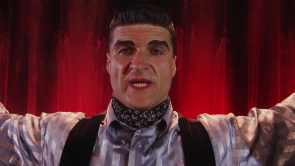 Acrobats performing pair balancing on the head alt