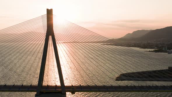 Cable Strayed Bridge at Sunrise alt