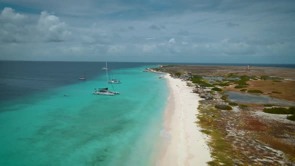 Small Curacao Island Famous for Daytrips and Snorkling Tours on the White Beaches and Blue Clear alt