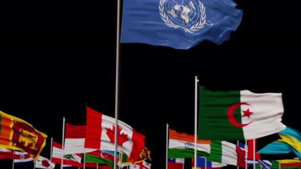 Flag of the United Nations Flag With World Flags In Alpha Channel