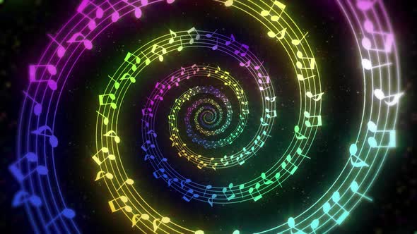 Infinite Colorful Music Notes