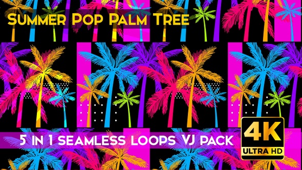 Summer Pop Palm Tree VJ Loops