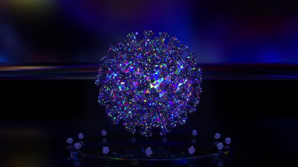 Rotating Diamond 3d Corona Virus alt