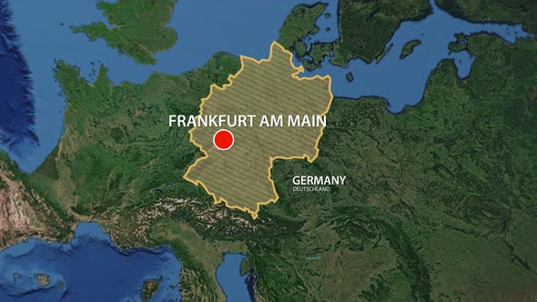 Geolocation of the city of Frankfurt am Main on the map