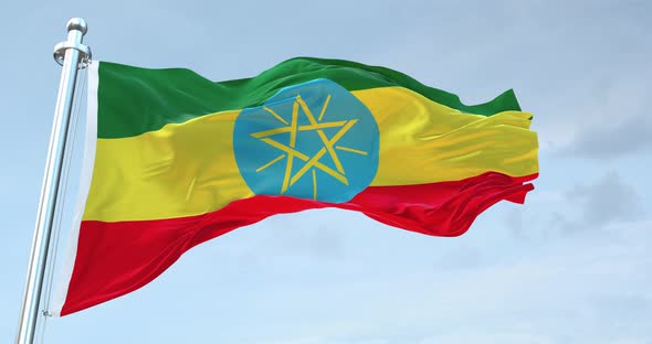Ethiopia Flag Waving  Loop  4 K alt