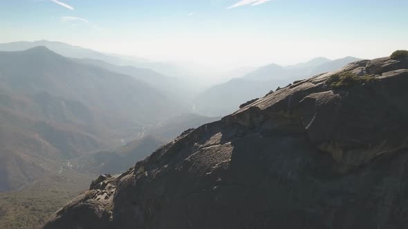 Moro rock in Sequoia National Park from the air, California, USA alt