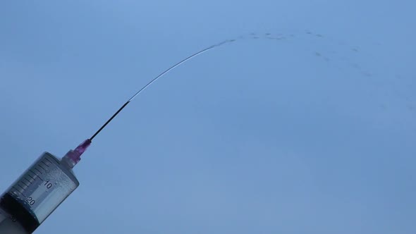 Liquid Squirting From Thin Needle, Treatment With Injections, Healthy Urination alt