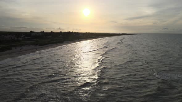 sunset in the beach of Yucatan Mexico alt