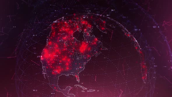 Virus Outbreak World Map Hologram