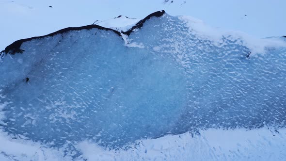 Large Blue Glacier Ice Wall In Iceland During Winter 1
