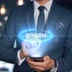 Businessman Smartphone Hologram Word Country   Capital   Riyadh - VideoHive Item for Sale