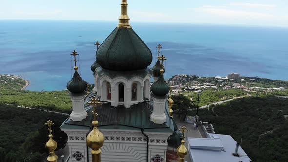 Top View Church of the Resurrection in Foros