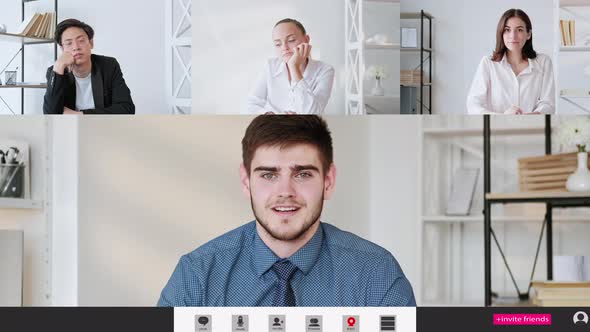 Video Interview Group Web Chat Team Working Online alt