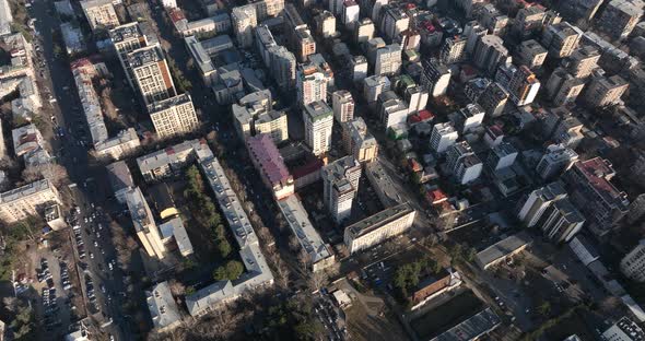 Tbilisi, Georgia - March 3 2022: Flying over Al. Kazbegi Avenue alt