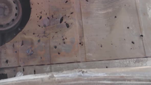 Vertical Video of the War in Ukraine  Destroyed Cars alt