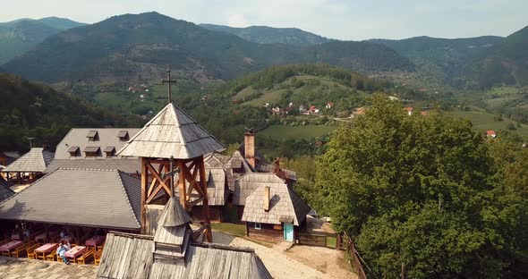 Drvengrad Serbia Aerial alt