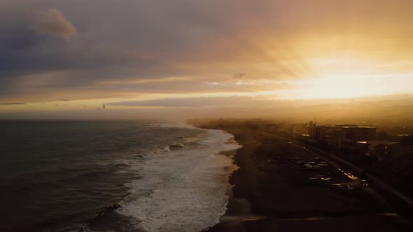 Italian sunset on the beach alt