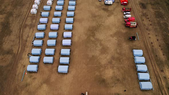 Refugee Camp with Many Shelter and Living Place Refugees From Ukraine alt