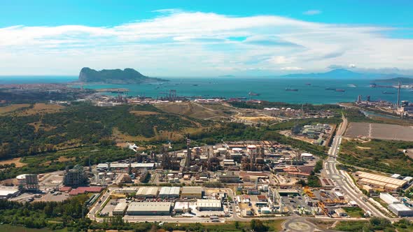 Gibraltar Aerial View British Overseas Territory Spain Iberian Peninsula Rock of Gibraltar Sunny Day alt