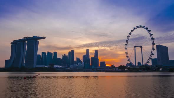 Panorama of Singapore at Sunset