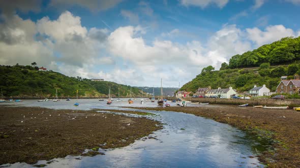 Fishguard port harbour fishing boats coast sea wales alt